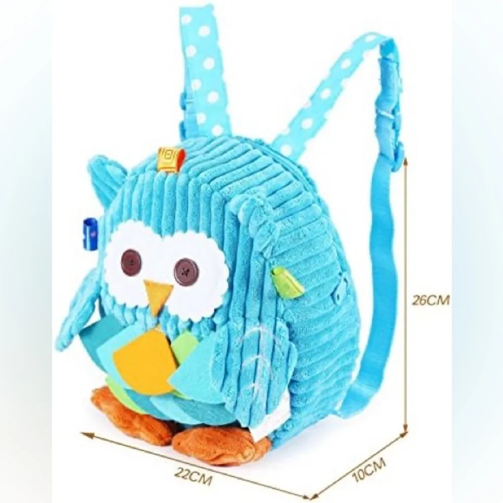 Sozzy Jolly Baby Owl Plush Mini Backpack Cute 3D Owl Animal Cartoon Bag